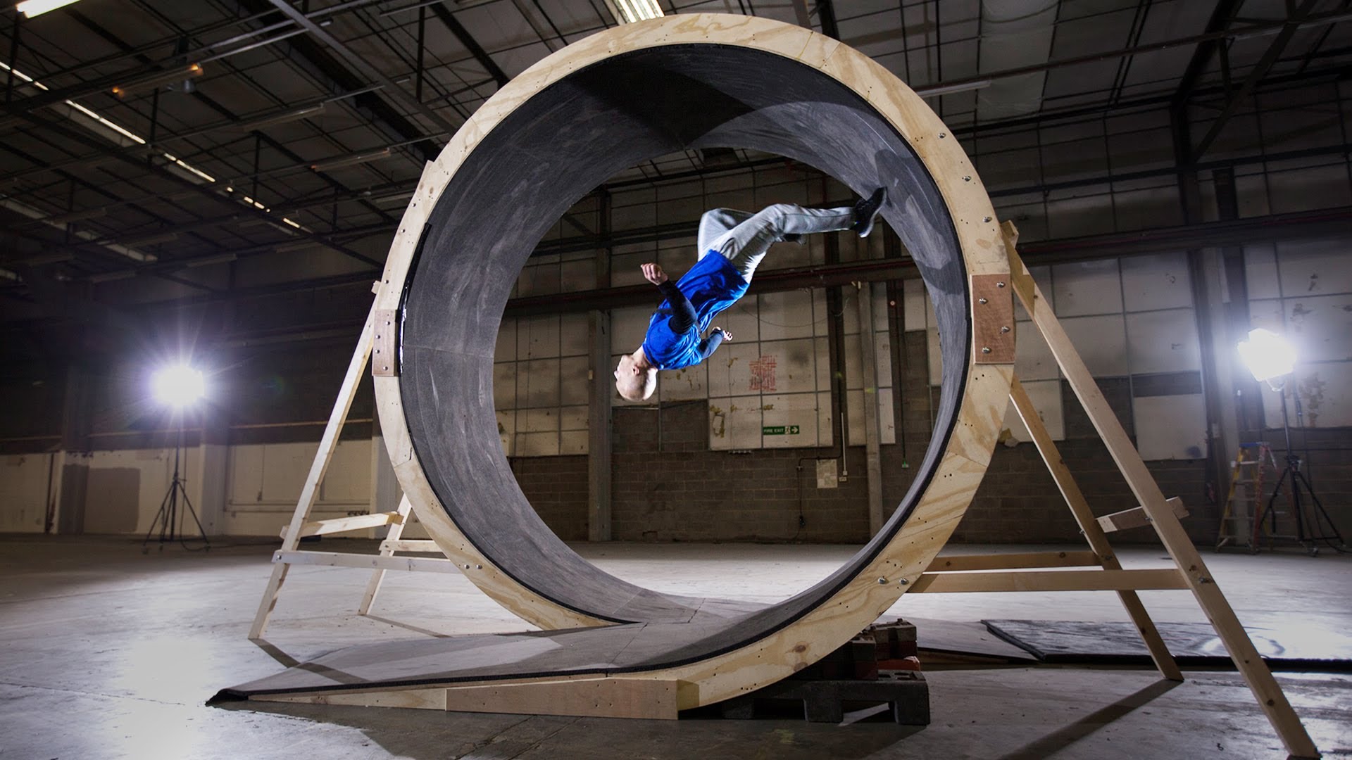 Stuntman Runs Through Loop The Loop