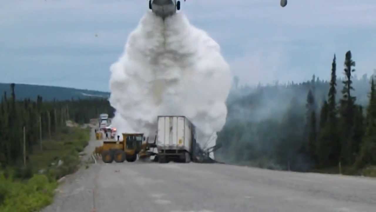Water Bomber Extinguishes Fire